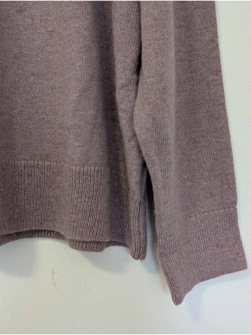 NWT Cashmere Blend Sweater XL Dusty Mauve Cozy Soft Crewneck Vertical Seam - Picture 5 of 8